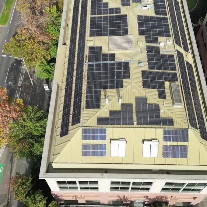 Rooftop solar on a heritage building in Carlton