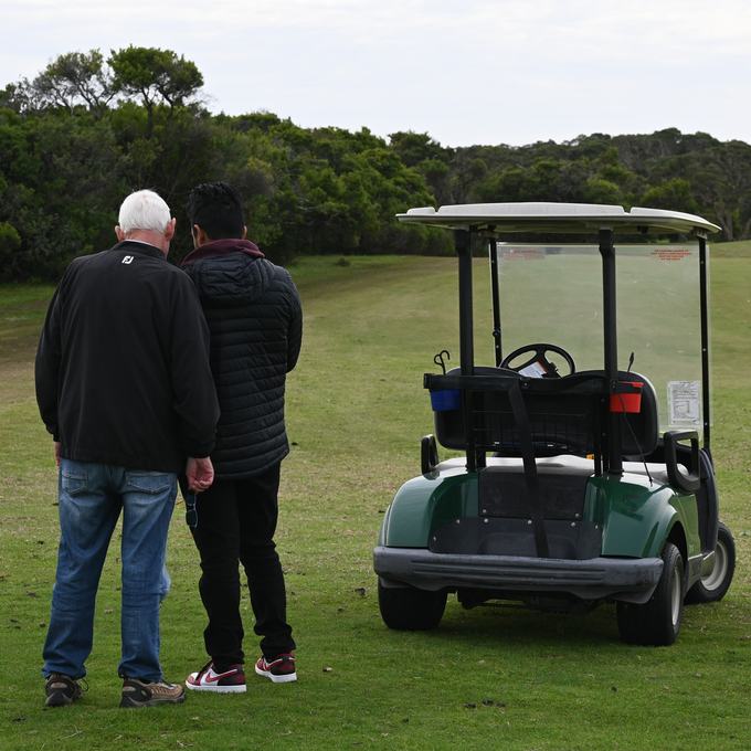 Behind the scenes on a golf course shoot